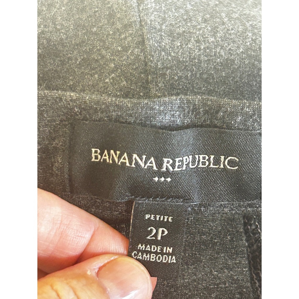 Banana Republic Petite 2P Dark Gray Stretch Dress Pants Career Trousers Women - Picture 2 of 9
